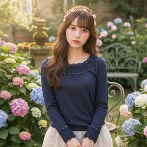 AXES FEMME hime gyaru ryousangata long sleeve top